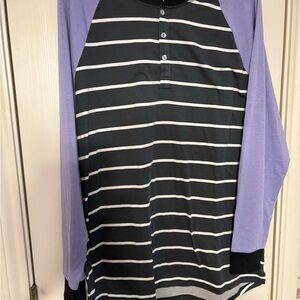 LuLaRoe Women's Striped Top - Green and Purple